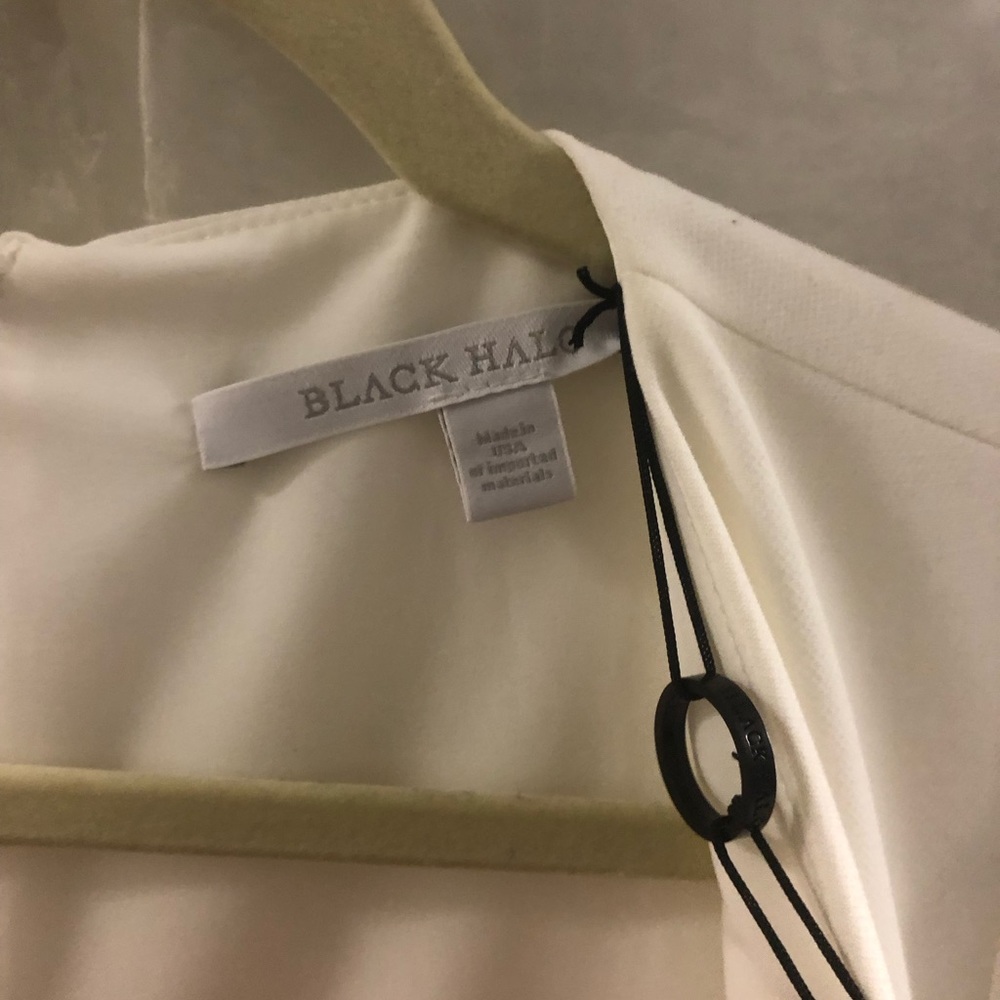 Black Halo cream color dress, beautifully lined flattering cut for all figures. - Picture 5 of 8